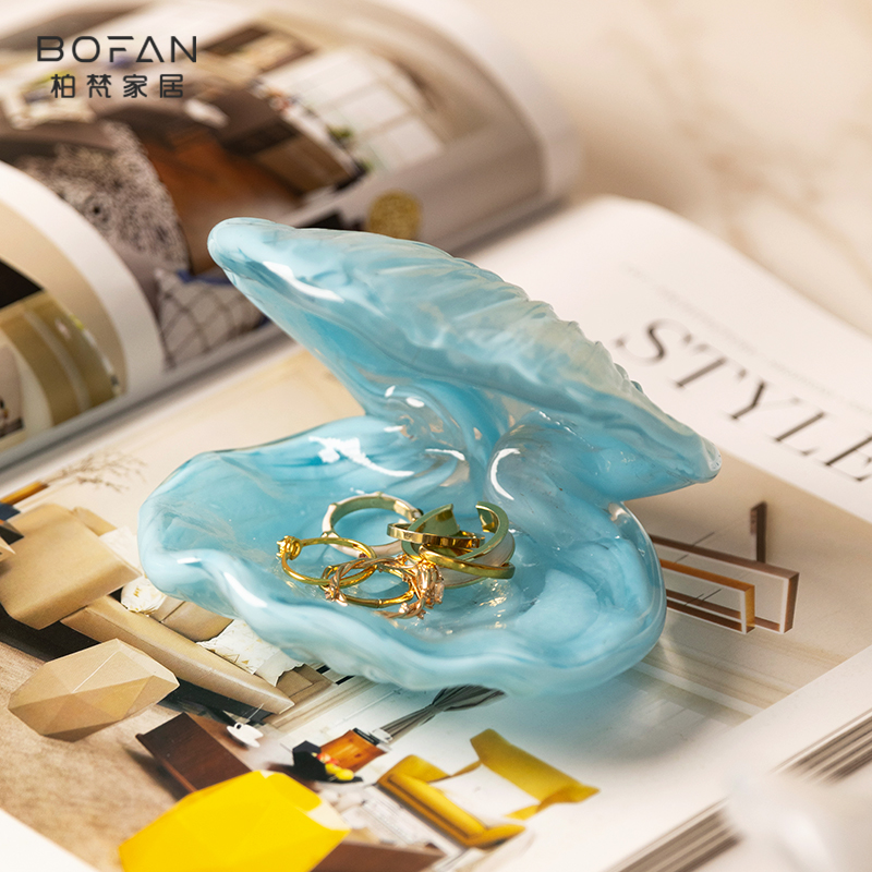 bofan/柏梵法式贝壳首饰收纳盒项链盒创意简约高级感轻奢桌面收纳