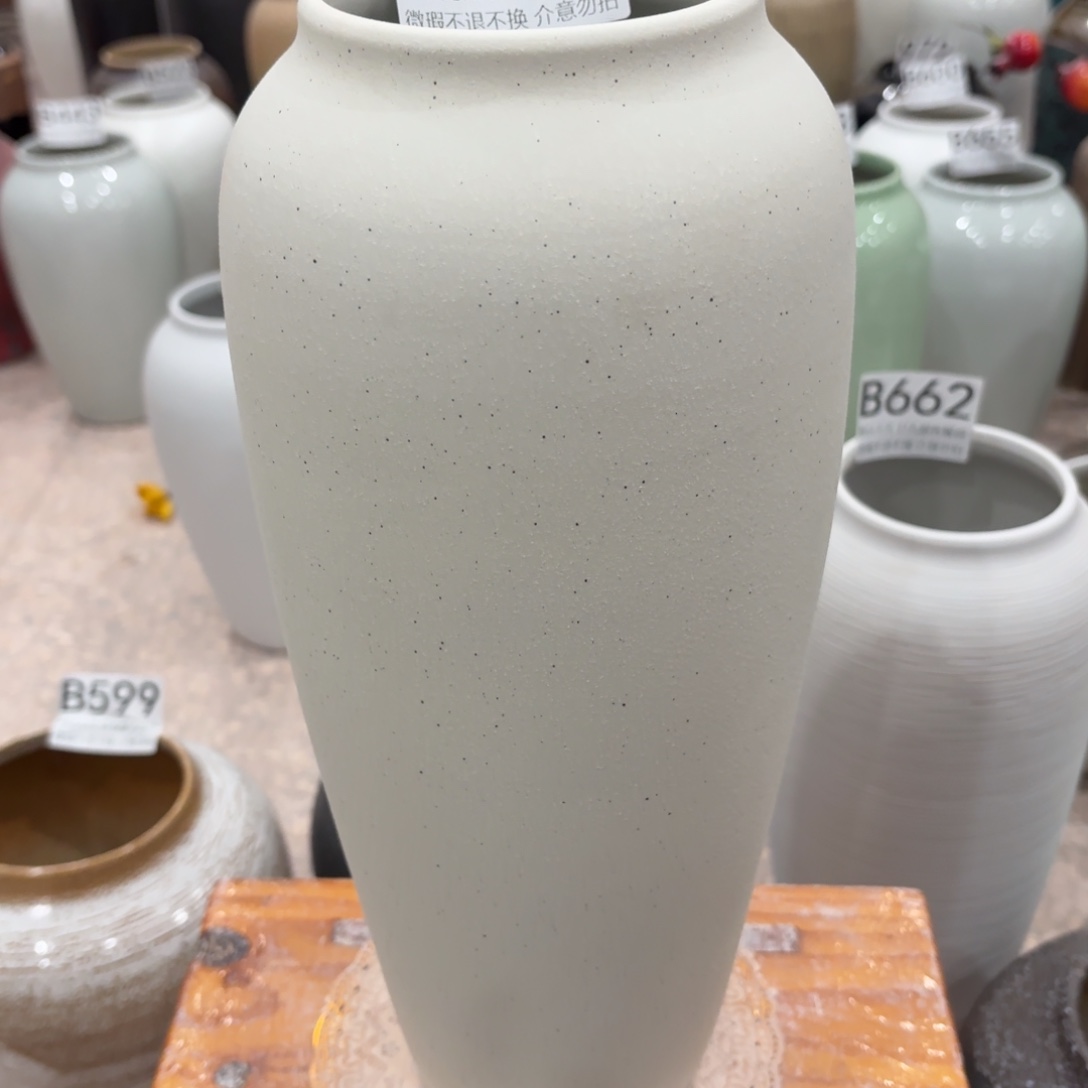 摆件陶608景德镇陶瓷花瓶高34口9