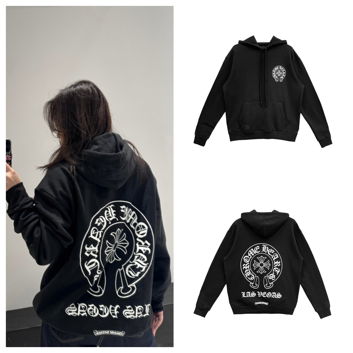 Chrome Hearts/克罗心 Vegas限定大马蹄帽衫 黑色