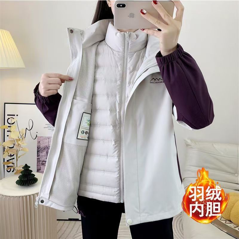 FENGXUELANG/风雪狼冲锋衣女三合一可拆卸两件套防水男秋冬登山服
