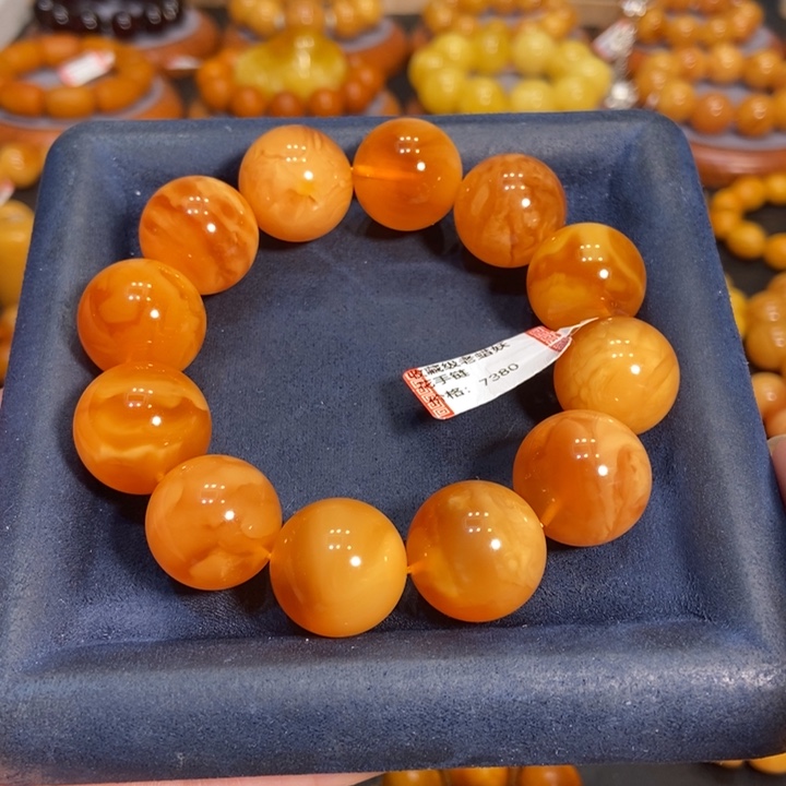 蜜蜡手链未镶嵌风*蜜蜡