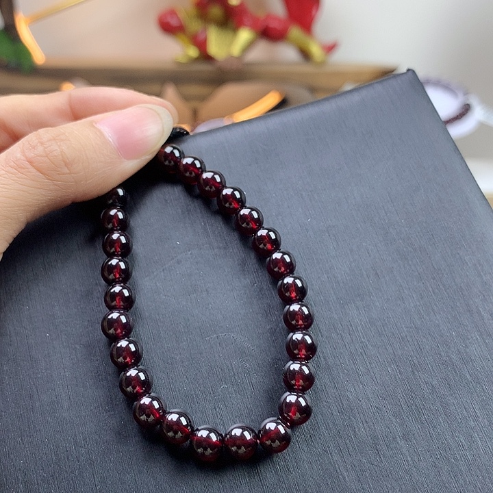 刪***憶未镶嵌手链石榴石卡6.5单圈20手围