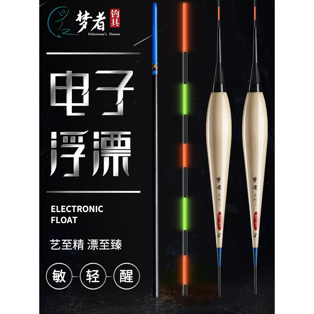 梦者芦苇夜光漂高灵敏日夜两用电子漂柔光高亮不花眼醒目夜钓浮漂