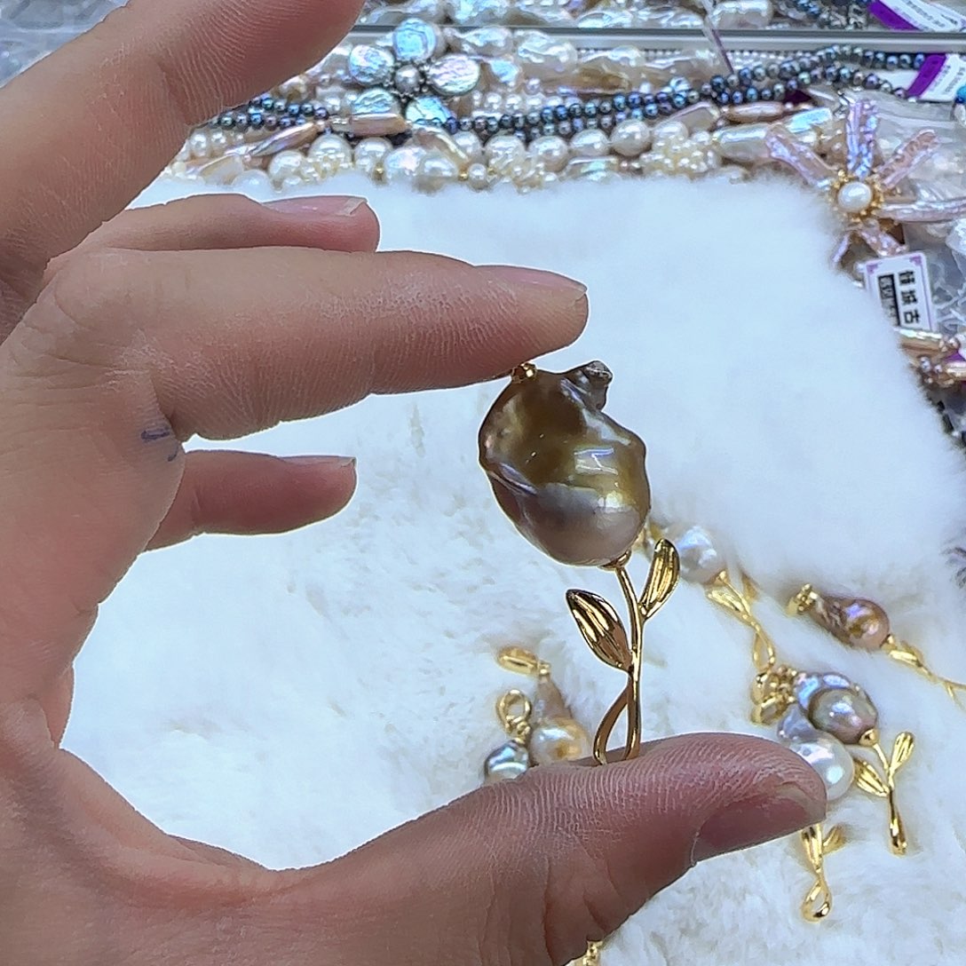 银S925镶嵌项链定制多样性发货发其一457淡水珍珠