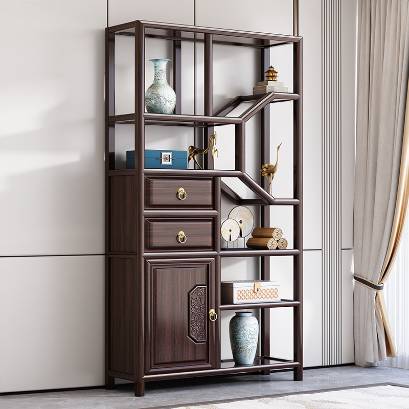 新中式紫金檀木现代实木博古架茶柜客厅隔断柜多宝阁柜展示柜书架