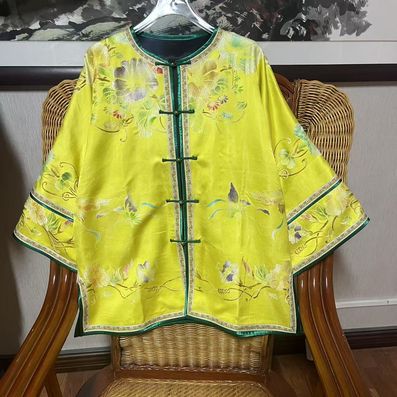 【精工真丝老软缎上衣】十二彩太太服（老软缎有微瑕情况，介意勿拍）