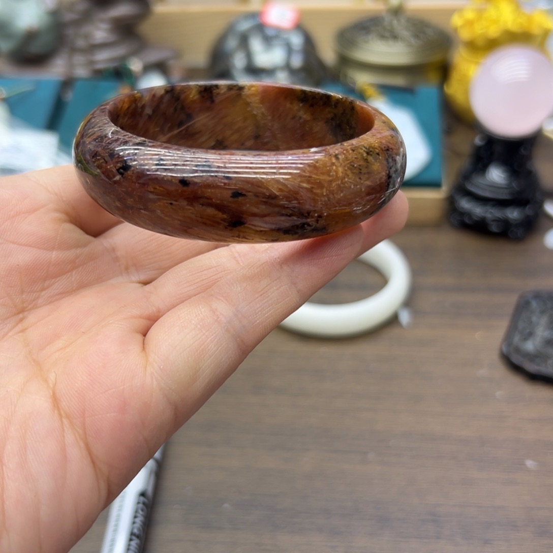 懒***洋玛瑙/玉髓未镶嵌手镯57圈围11