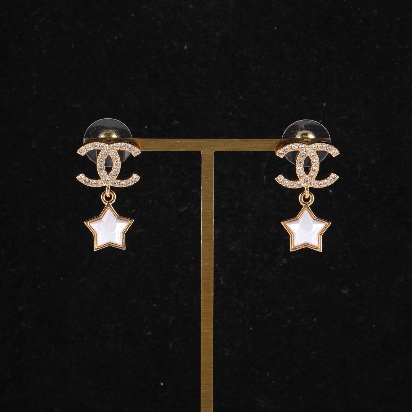 99新 Chanel/香奈儿 小花双双 合金 24C 星星双C