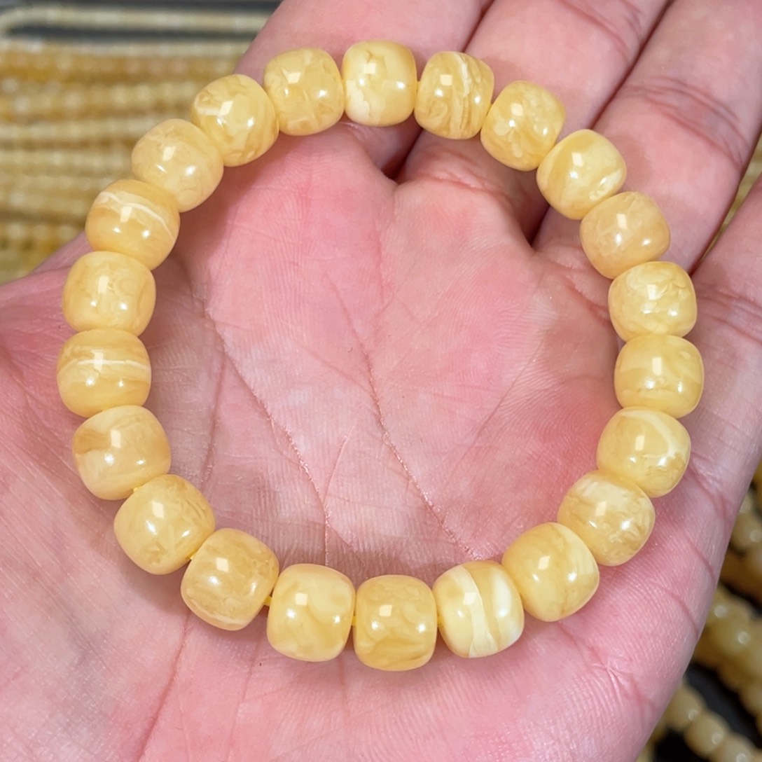 蜜蜡裸石未镶嵌蜜蜡手串9.5mm