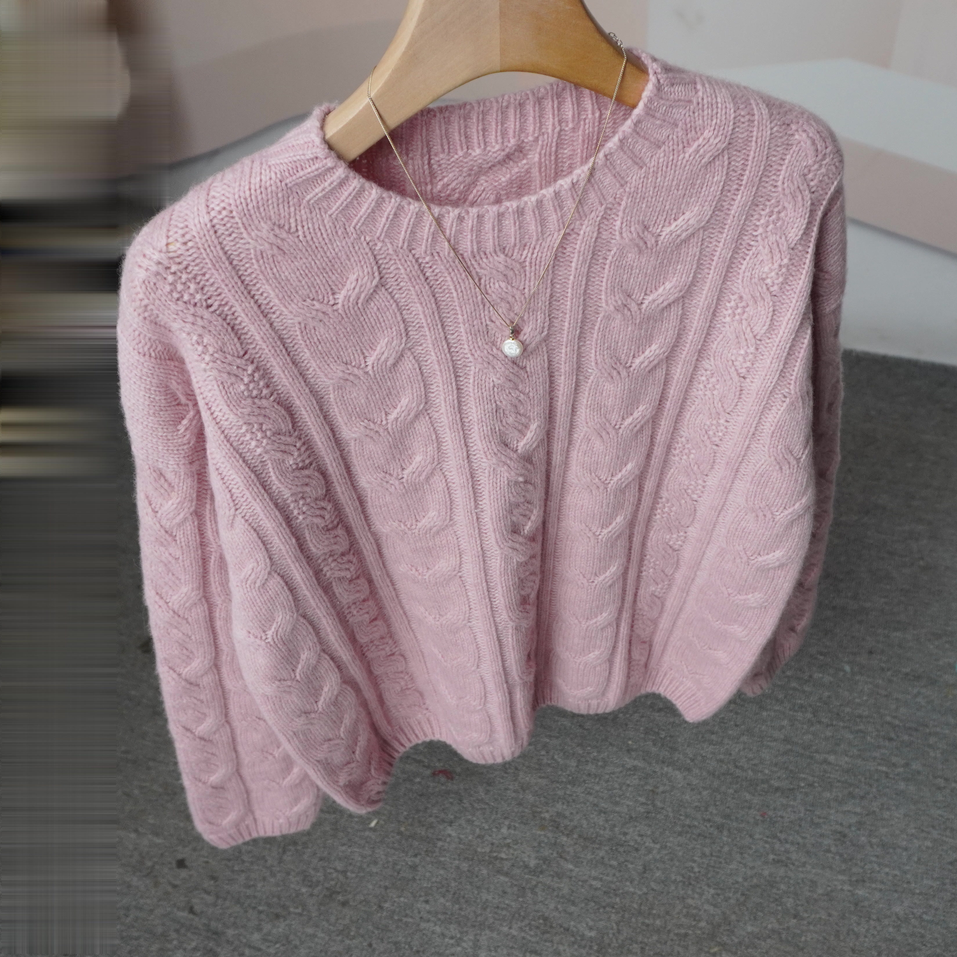 韩版加厚秋冬宽松百搭麻花毛衣11.23