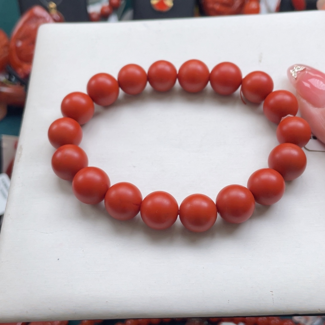 南红玛瑙未镶嵌毕业级保山南红哑光单圈11+mm