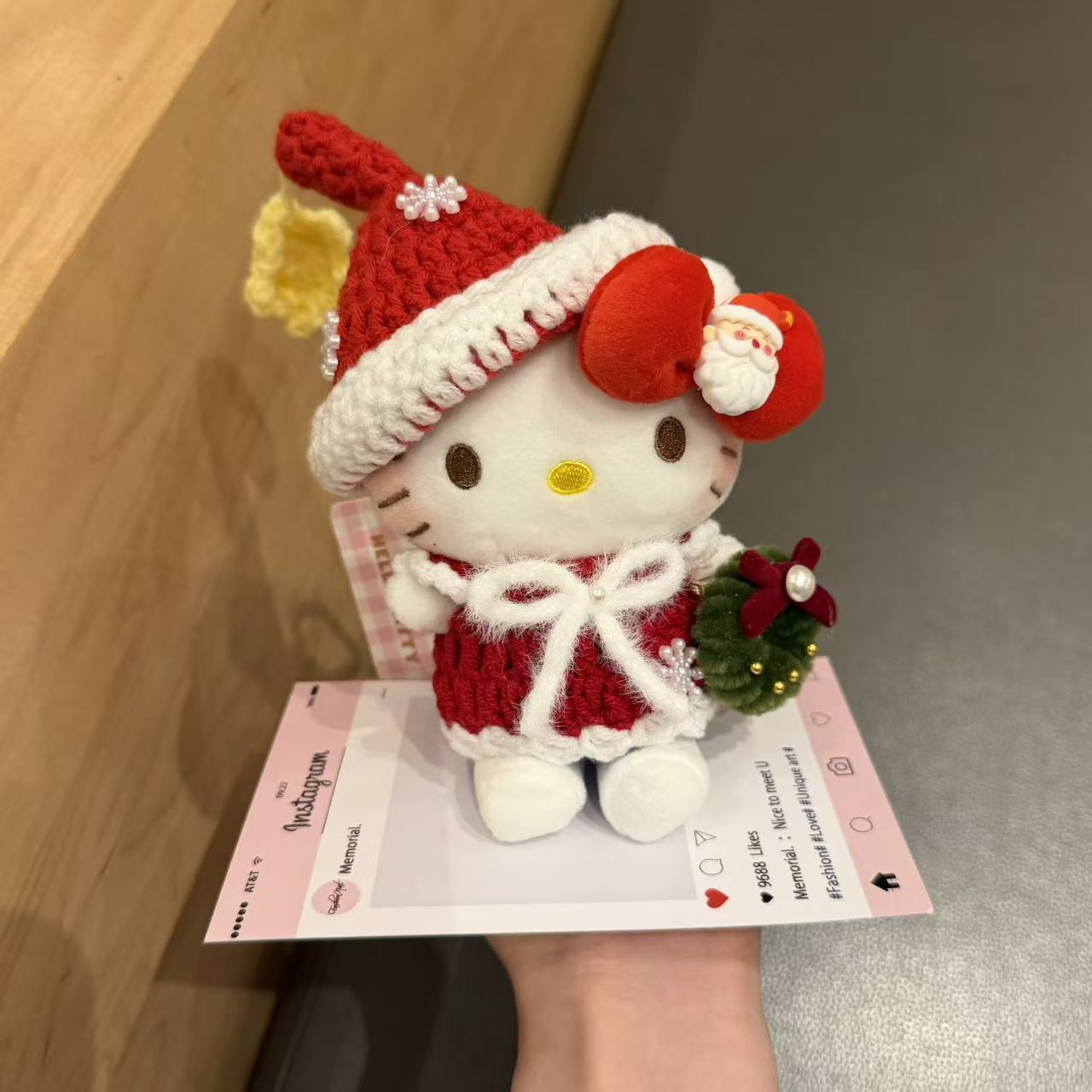【圣诞花圈】正版圣诞HelloKitty挂件毛绒玩偶凯蒂猫钥匙扣节日