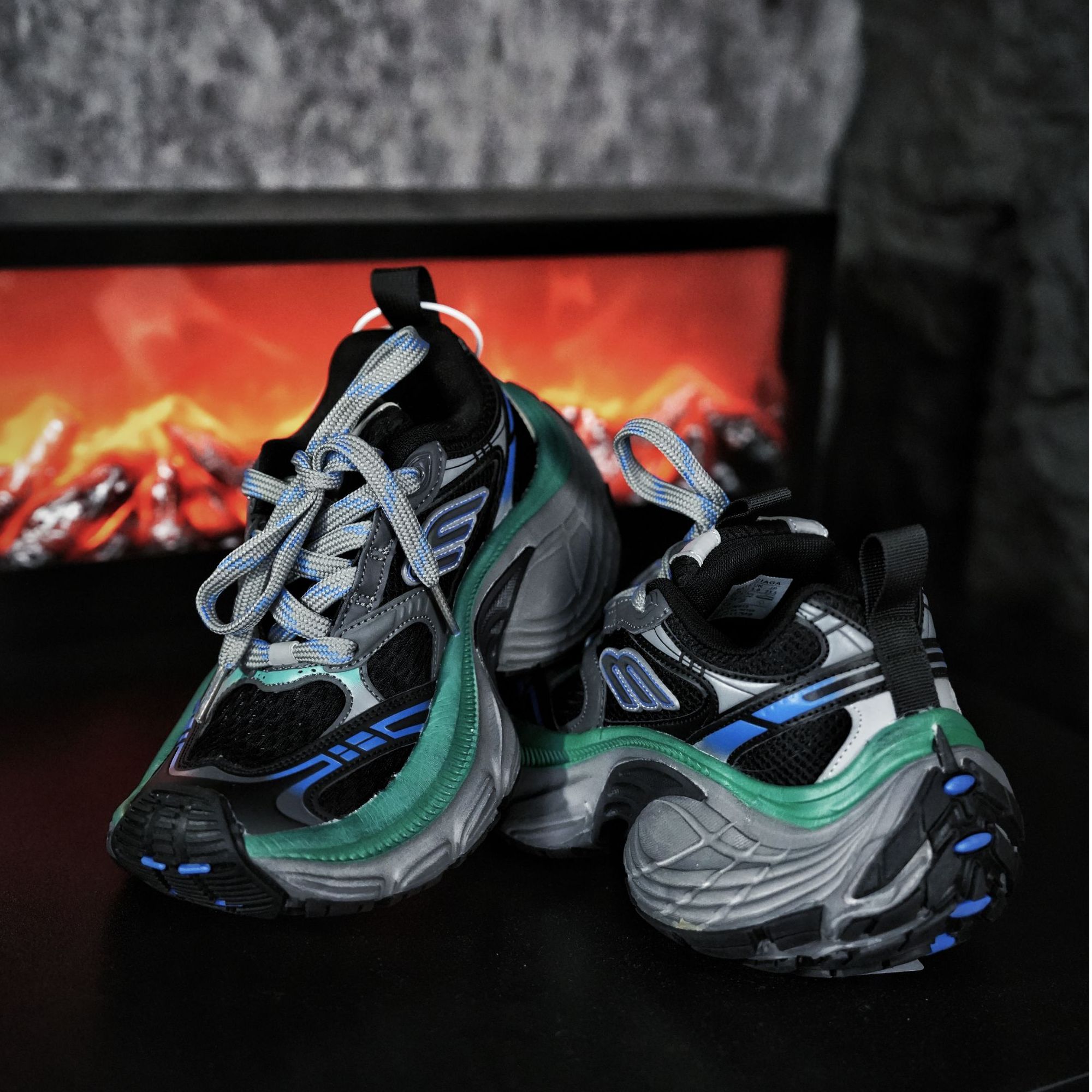 新款情侣款做旧男女同款老爹鞋网面拼色运动鞋夏季鞋子百搭XZ001