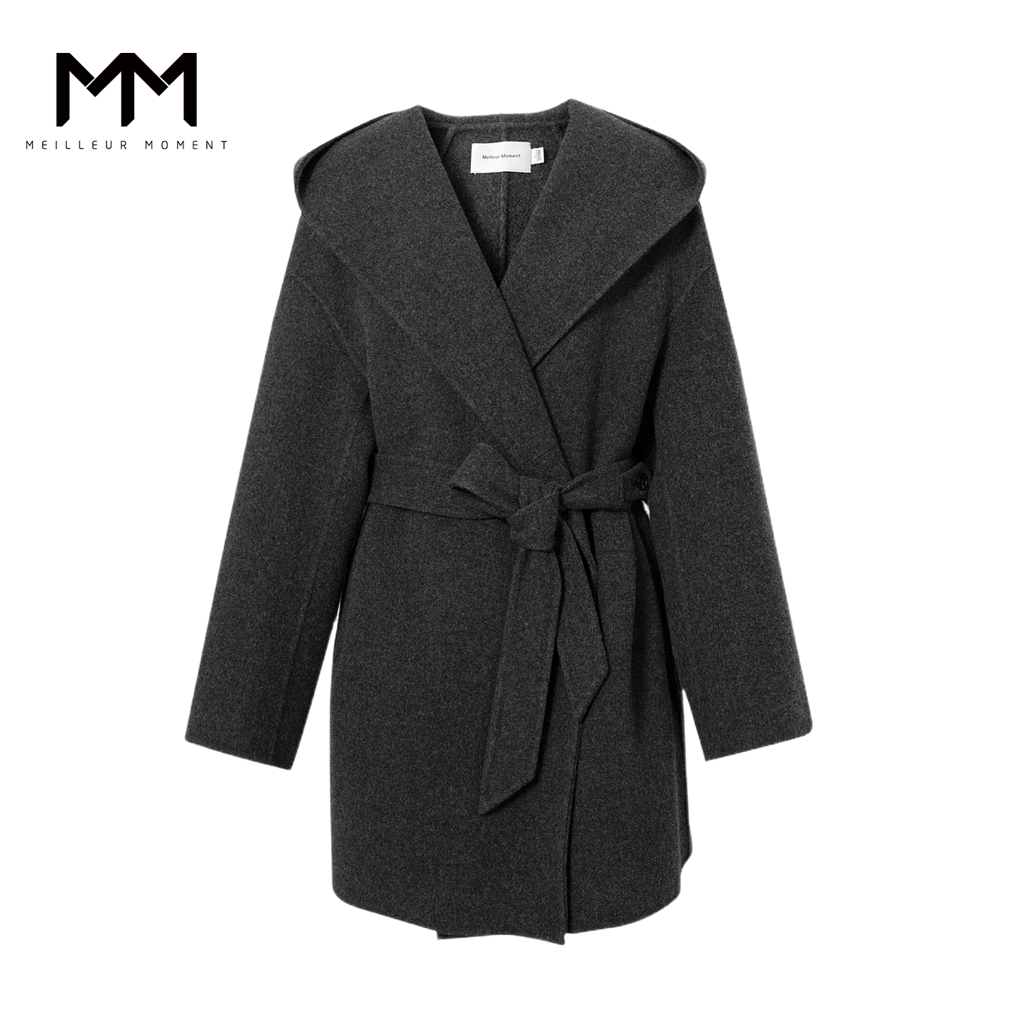 【全】【麦檬1680人生】MM羊绒羊毛连帽毛呢大衣25冬新5GA970371