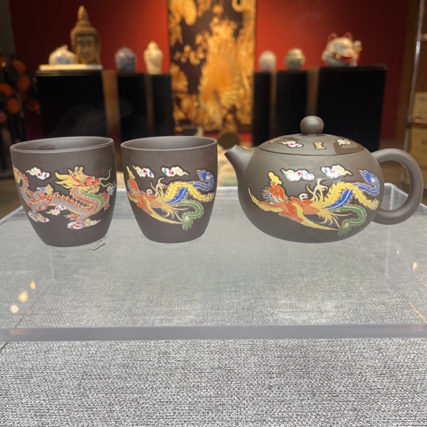 黑泥变色紫砂一壶两杯@@486