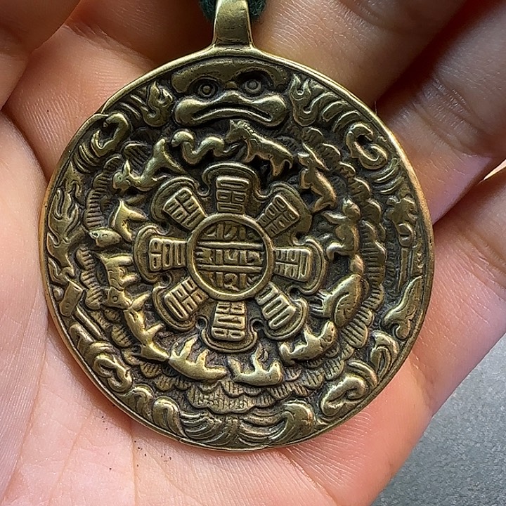 忠***共铜铁合金类藏传工艺品九宫八卦