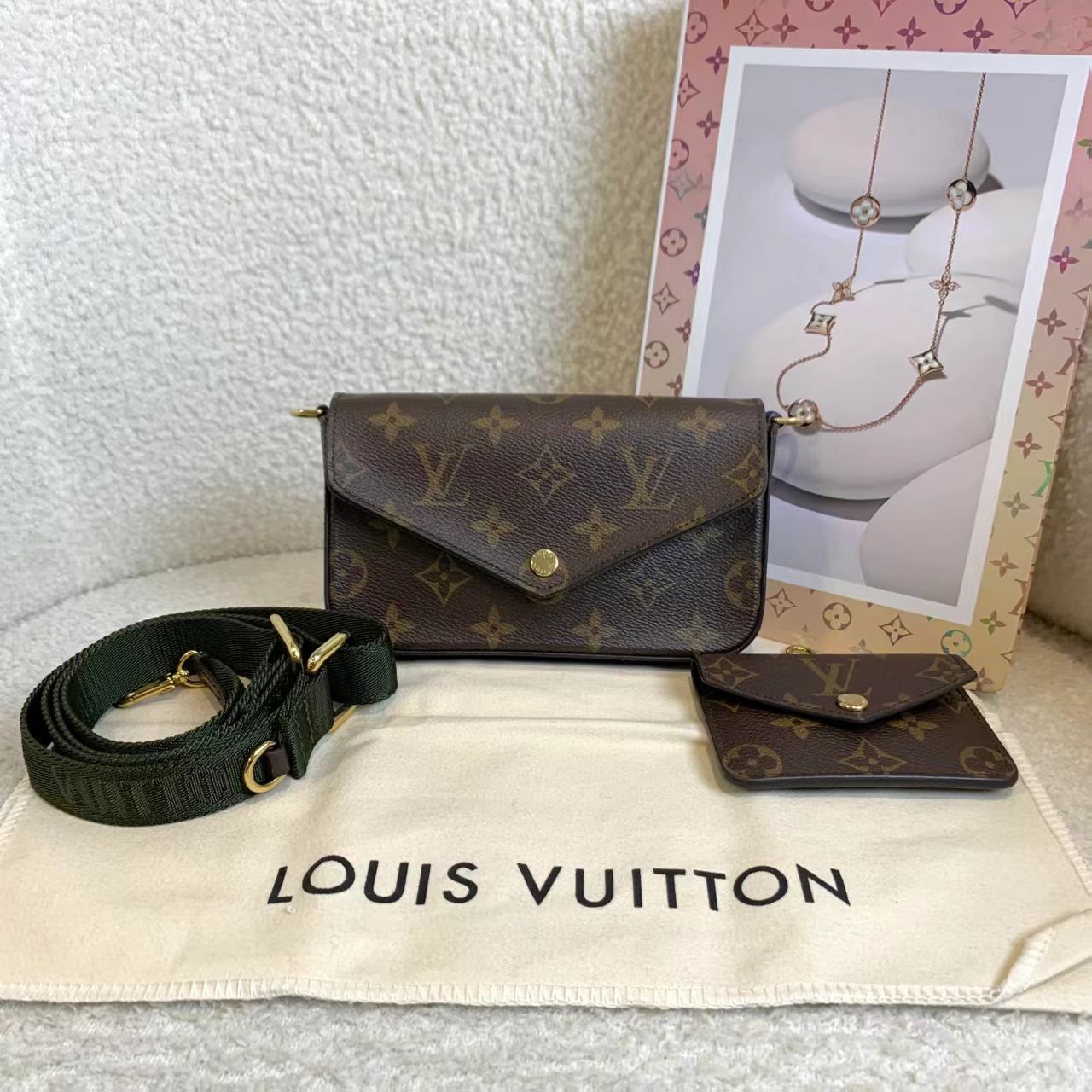 99新 LouisVuitton/路易威登 壹臻/新款老花三合一 76834375