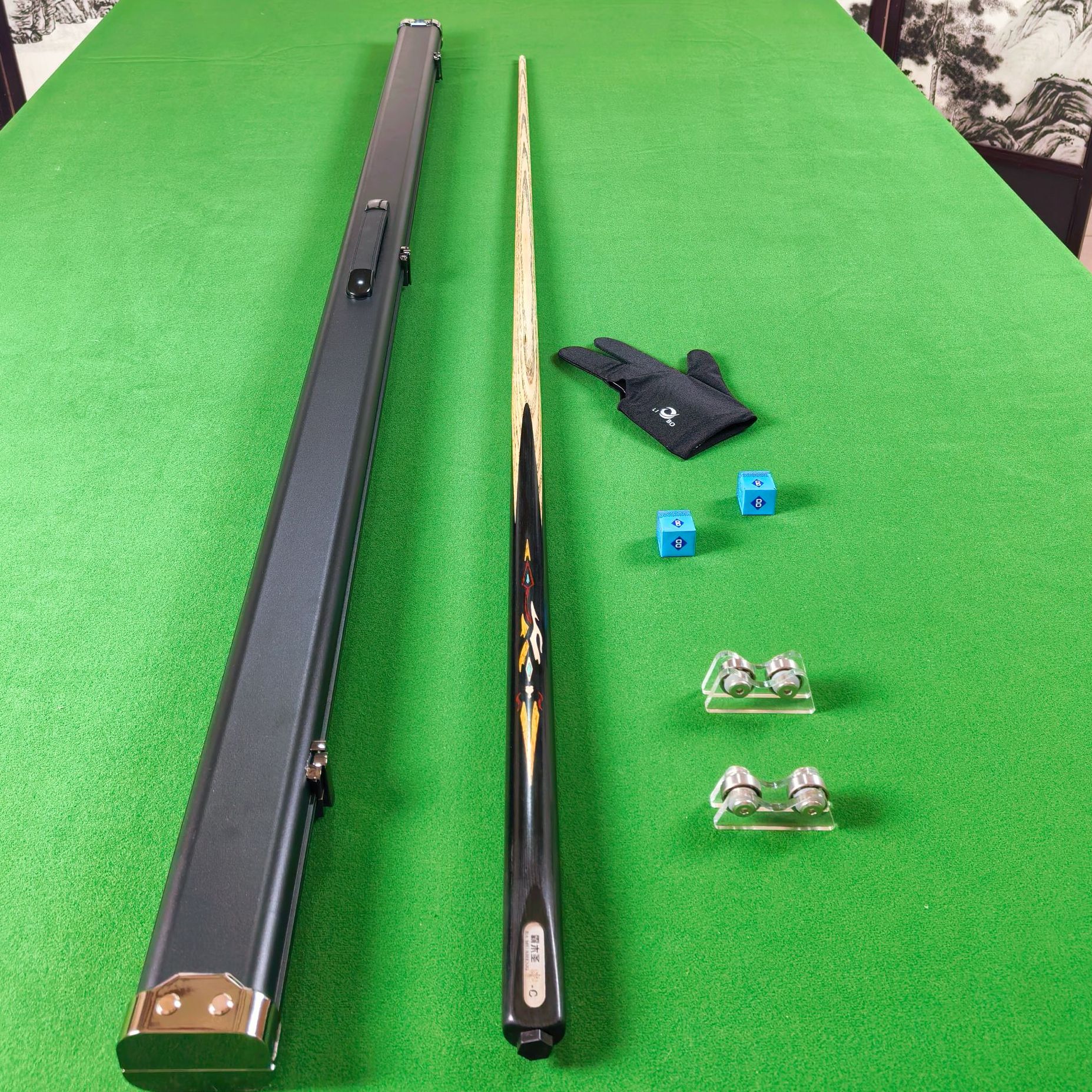 小头一体通杆中式八球专用手工白蜡木台球杆