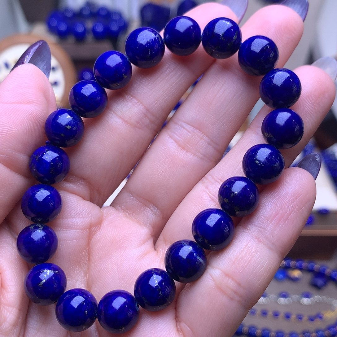 青金石未镶嵌10.1m手串黑加仑漏价