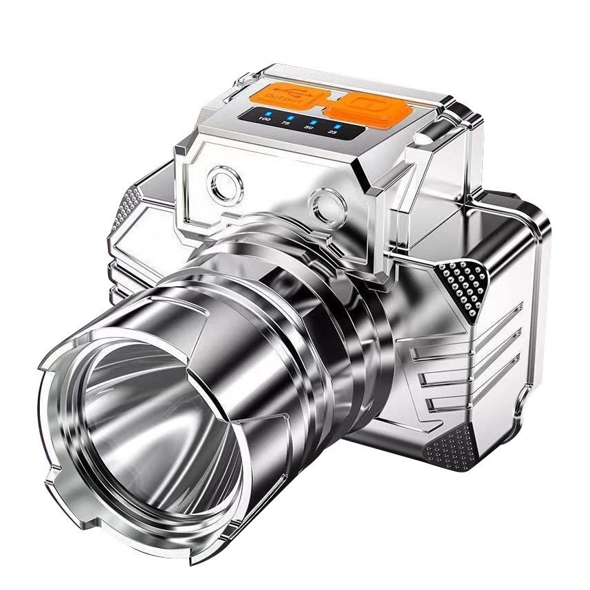 强光头灯超亮远射充电户外露营钓鱼头戴式矿灯电量显示探照灯1