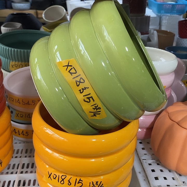 陶盆有孔 瑕疵针孔漏釉介意勿拍口 高