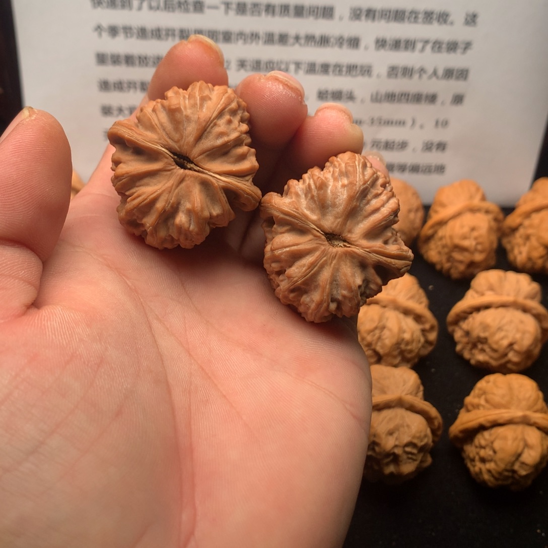 摸***豚文玩核桃把件36mm