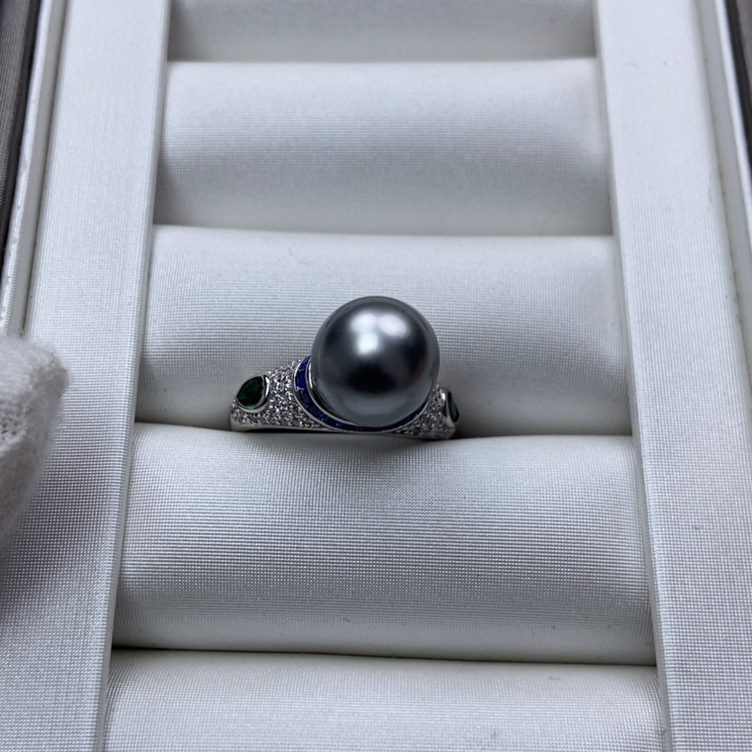 海水珍珠戒指银S925镶嵌
