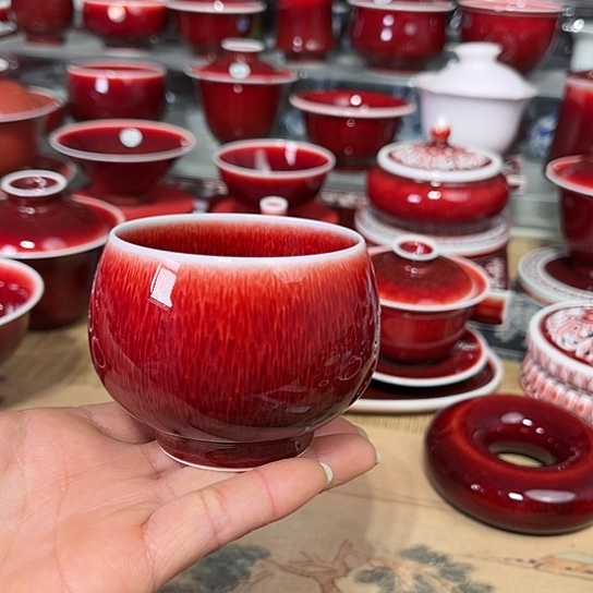 景德镇陶瓷红马坊龙蛋杯