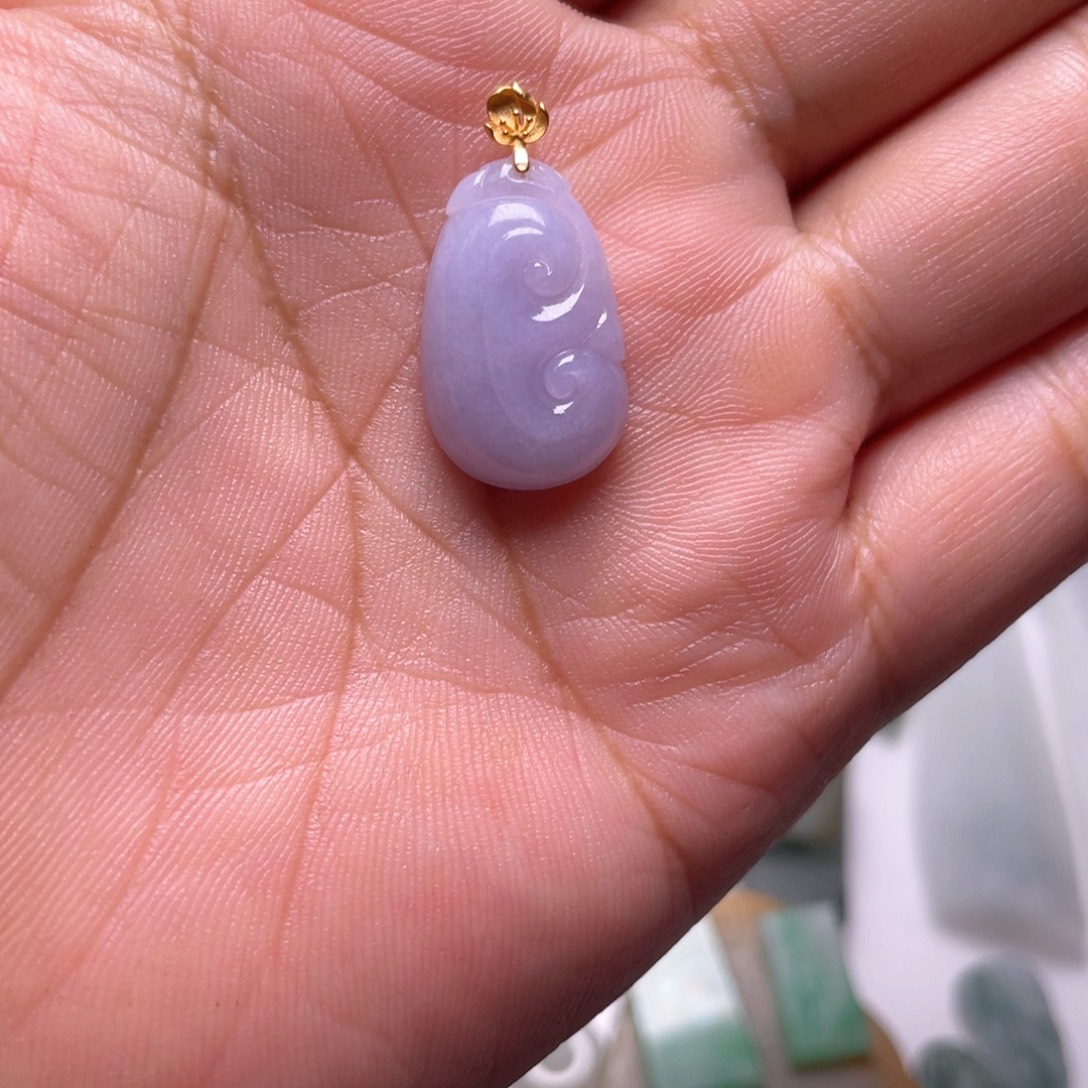 定制翡翠未镶嵌紫如意