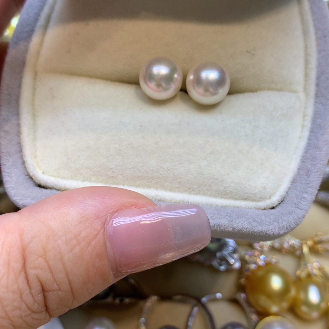 银S925镶嵌耳饰海水珍珠