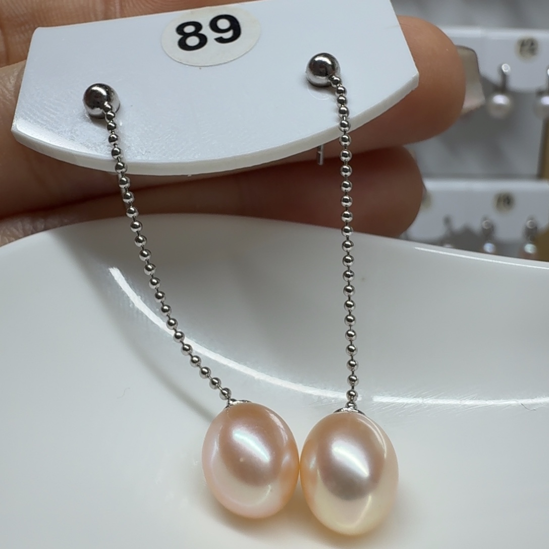 淡水珍珠银S925镶嵌耳饰珍珠