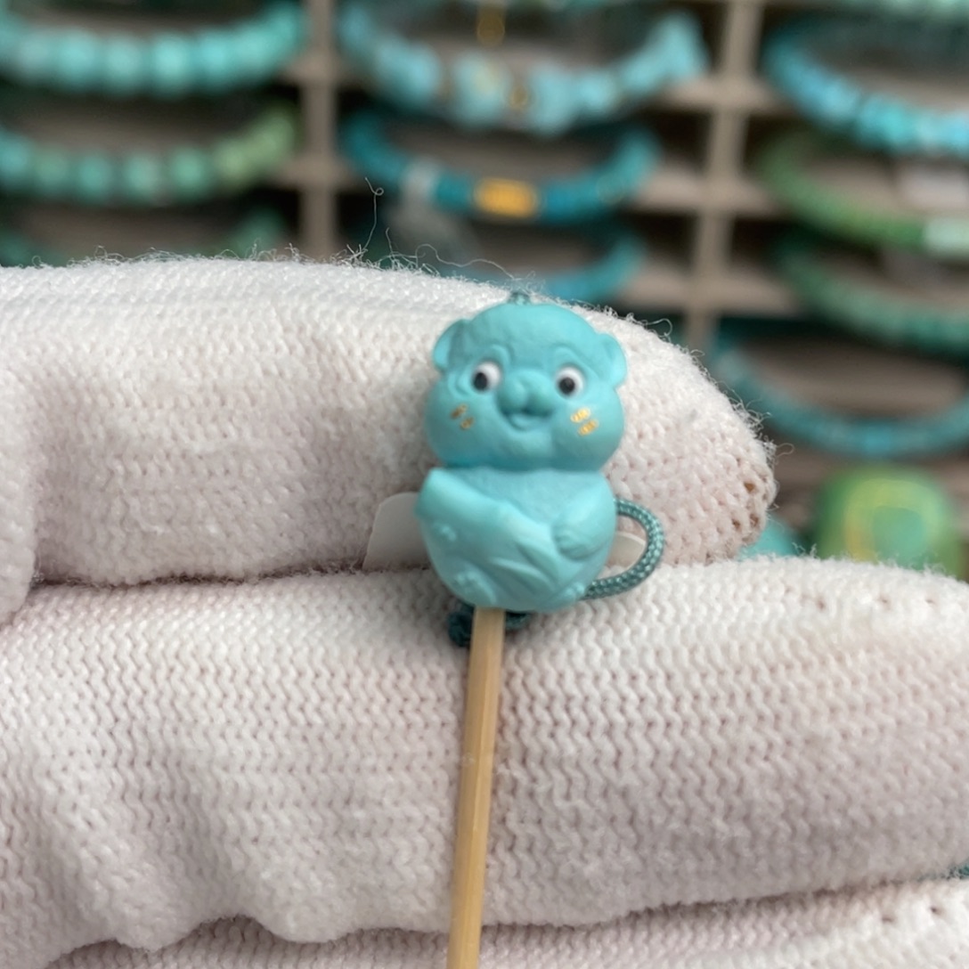 绿松石未镶嵌高瓷蓝熊猫宝宝17