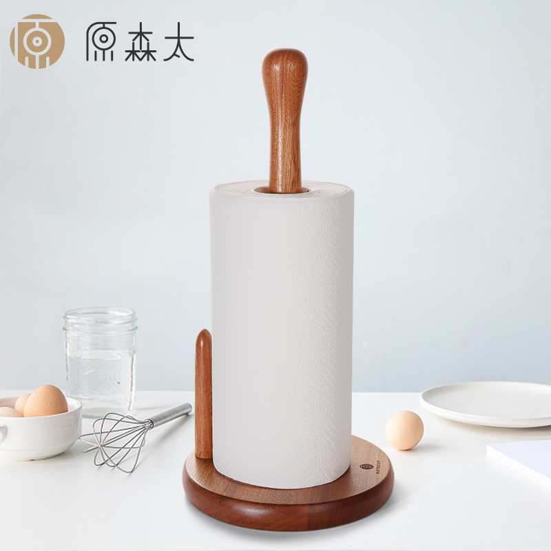 乌檀木 厨房纸巾架 创意厨房纸巾座欧式家用纸卷挂架置物架