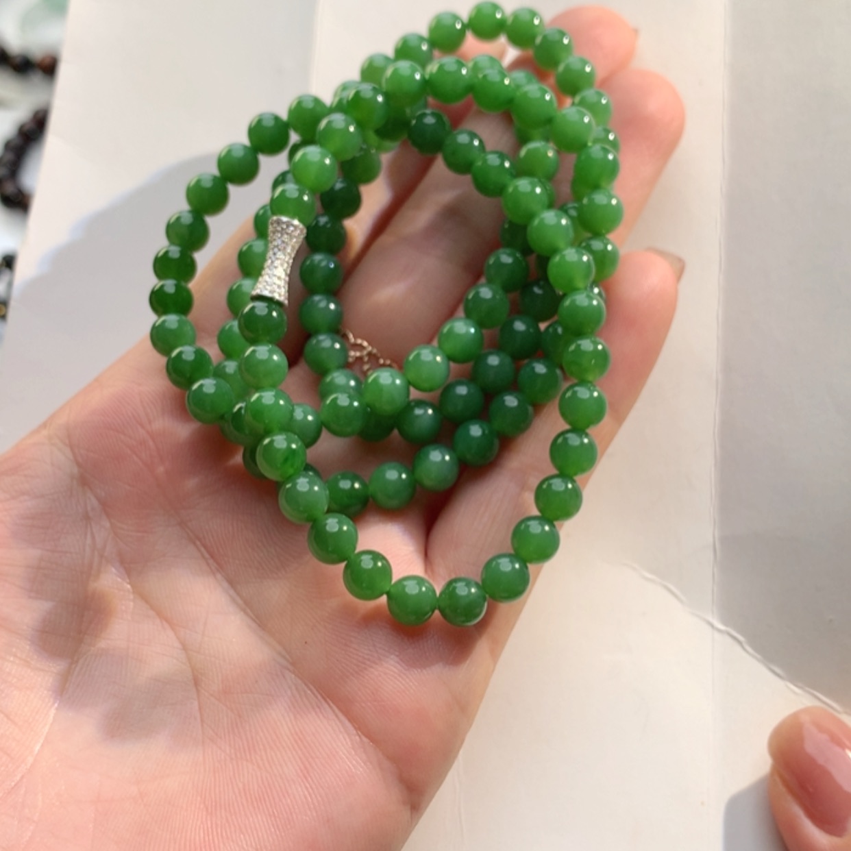 【闪购商品】和田玉（碧玉）手串未镶嵌碧玉多圈手串