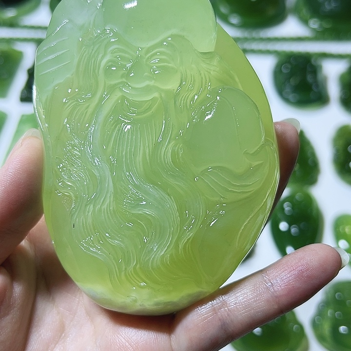 力***哥蛇纹石玉未镶嵌手把