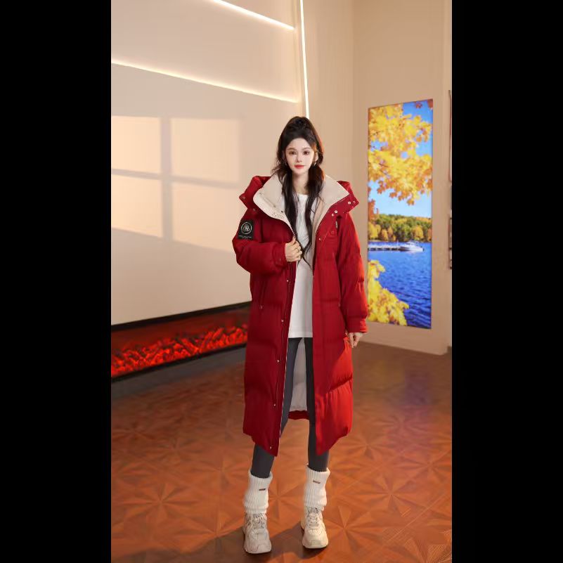 拉夏贝尔时尚运动户外连帽加厚保暖男女同款宽松羽绒服1621~