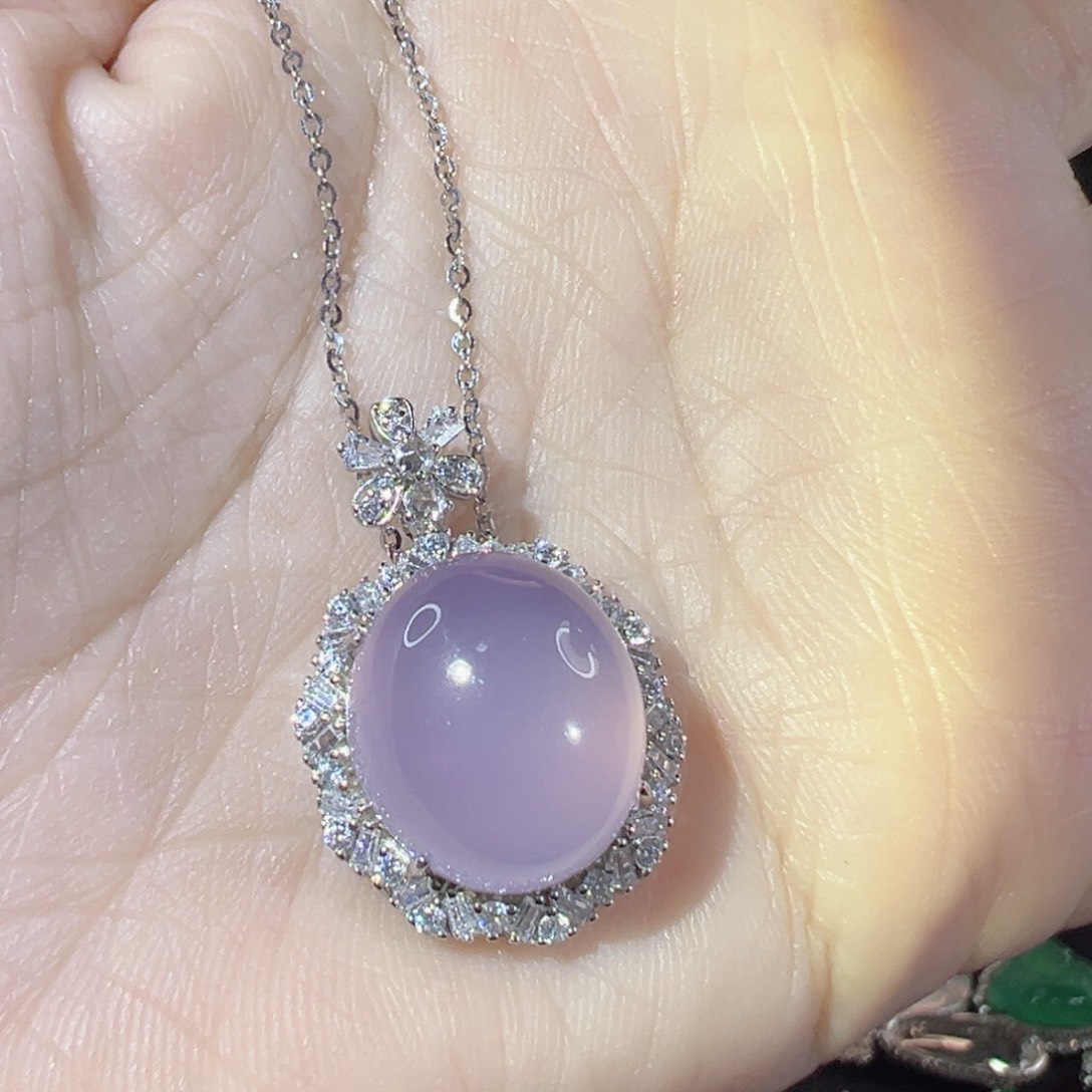 玛瑙/玉髓颈饰银S925镶嵌