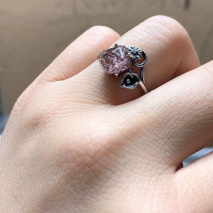 水晶水晶戒指银S925镶嵌