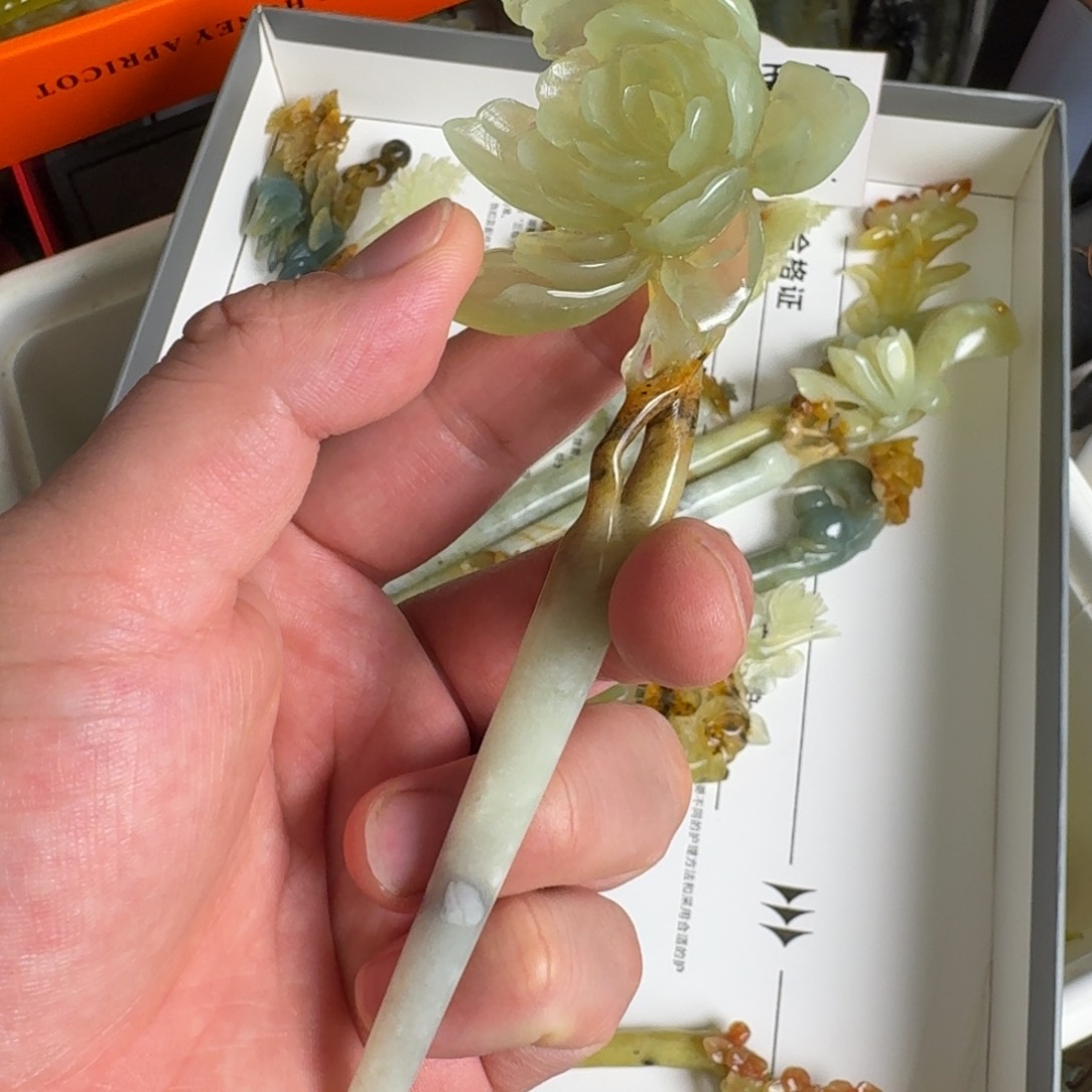 岫玉发饰未镶嵌明君玉簪就是好看