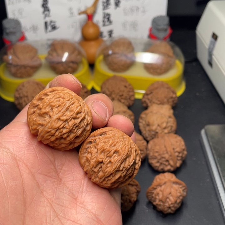 文玩核桃把件35磨盘40