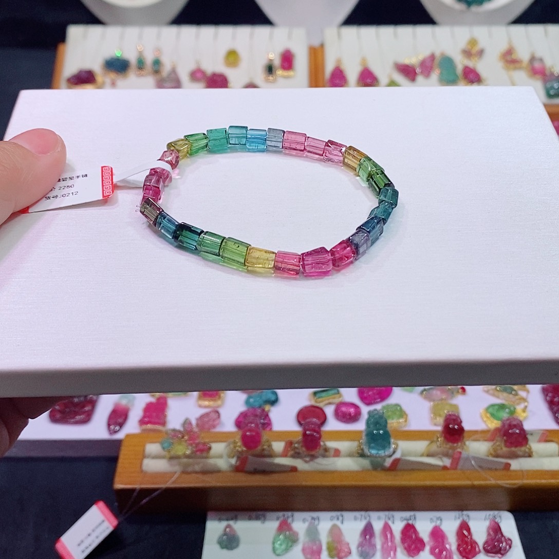 碧玺碧玺m未镶嵌随行方糖手链