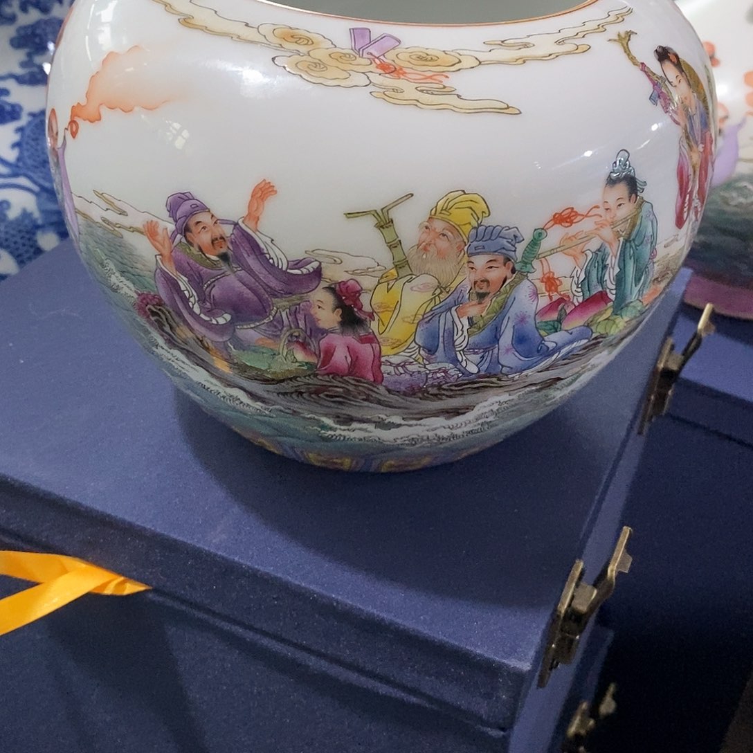 手工手绘陶瓷摆件工艺品冰**洁