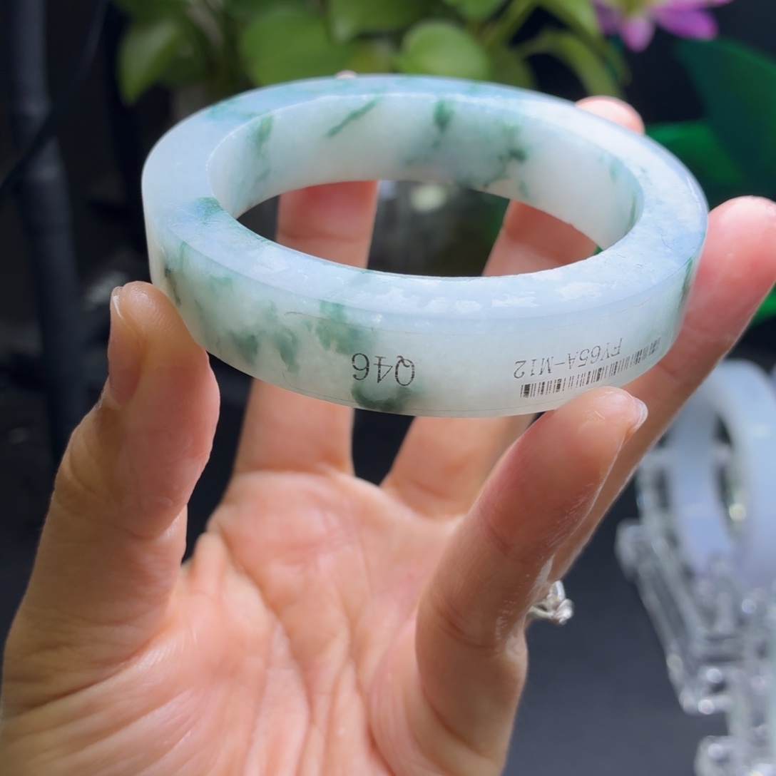 定制翡翠未镶嵌正圈52/56 贵妃 冰飘花