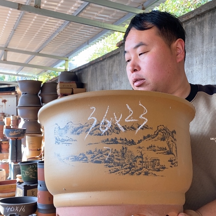 紫砂花盆盆栽植物花盆