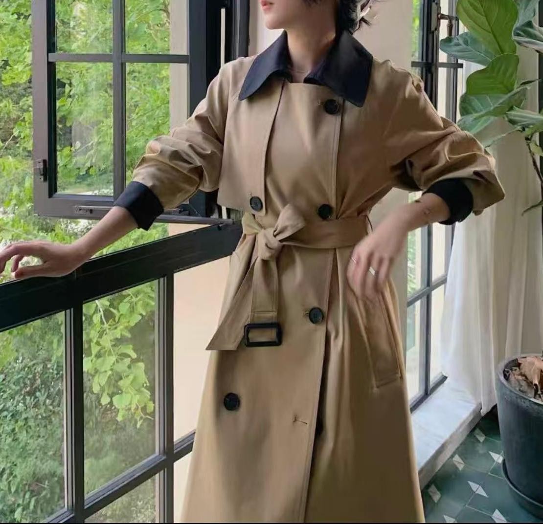 孤品秋冬 卡其风衣百搭收腰显瘦双排扣常规款秋季卡其色女长款