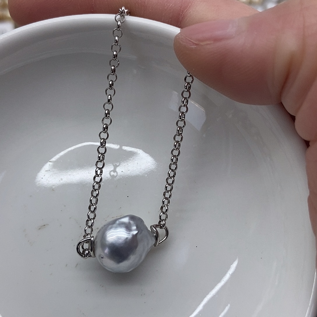 手链银S925镶嵌海水珍珠