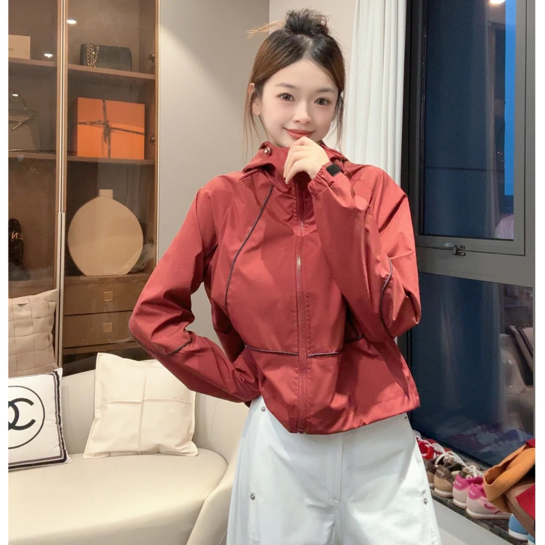2025新款连帽百搭女常规款拉链防风短外套外套风衣软壳春秋