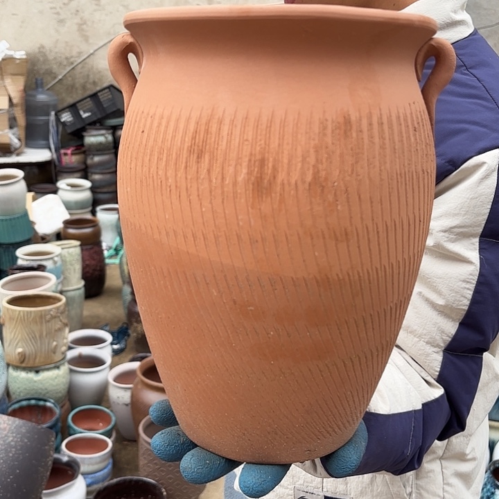 紫砂茶碗红陶口径20高度28.5