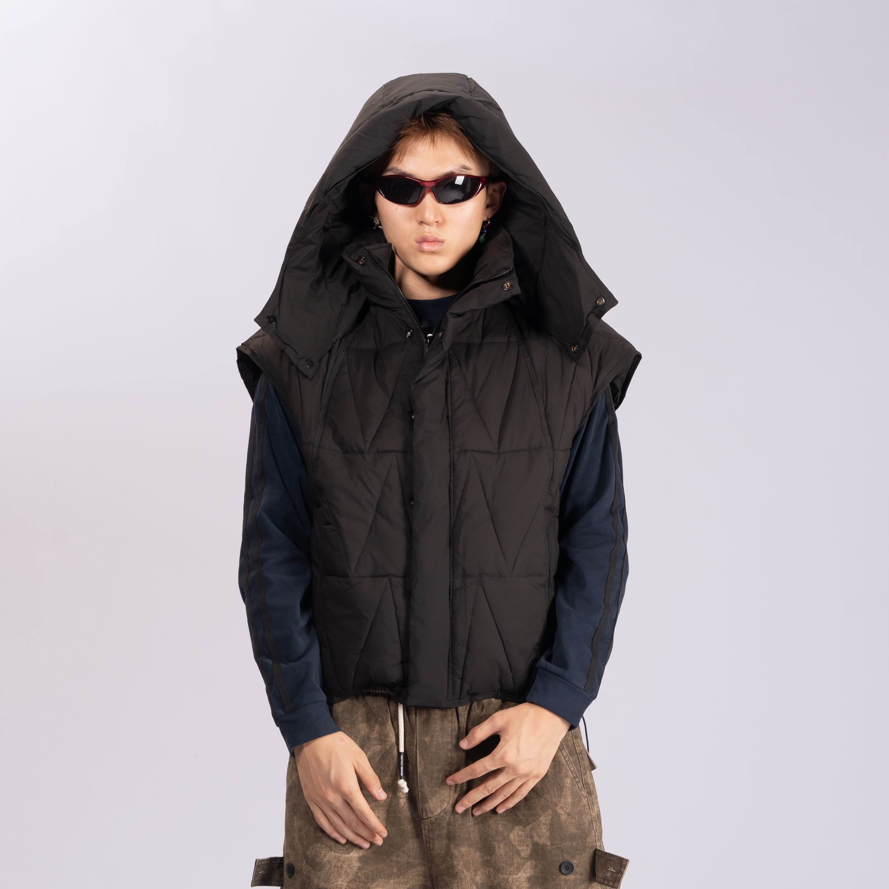 BFOV 百搭结构设计日常通勤保暖连帽可拆卸啊羽马甲【1805】