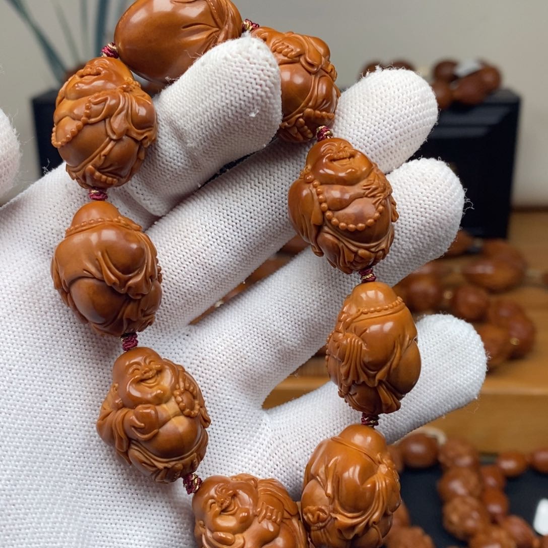 手串橄榄核一青老师八宝弥勒